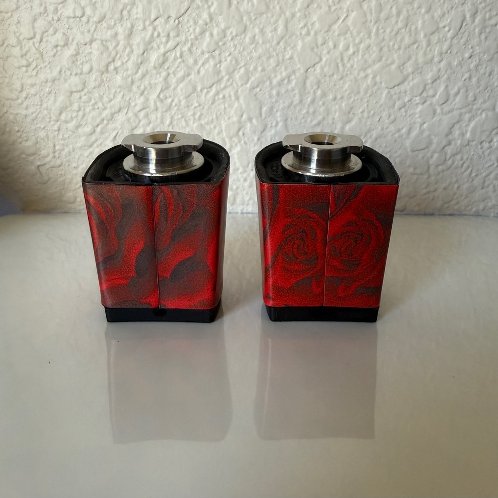 Pashion Footwear v1.0 Custom Red Rose Cluster 3 Inch Block Heels - Picture 4 of 9
